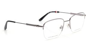 Image 2 of Gunmetal Oval Eyeglasses for Men and Women from Tommy Hilfiger Available at Titan Eye+