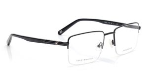 Image 2 of Black Square Eyeglasses for Men from Tommy Hilfiger Available at Titan Eye+