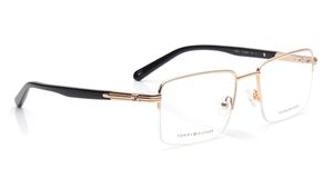Image 2 of Gold Square Eyeglasses for Men from Tommy Hilfiger Available at Titan Eye+