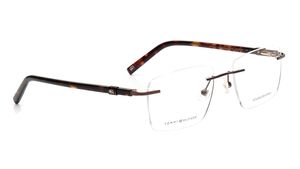 Image 2 of Brown Rectangle Eyeglasses for Men from Tommy Hilfiger Available at Titan Eye+