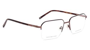 Image 2 of Brown Square Eyeglasses for Men from Tommy Hilfiger Available at Titan Eye+