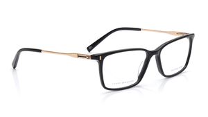 Image 2 of Black Rectangle Rimmed Eyeglasses for Men from Tommy Hilfiger Available at Titan Eye+