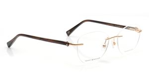 Image 2 of Gold Oval Eyeglasses for Women from Tommy Hilfiger Available at Titan Eye+