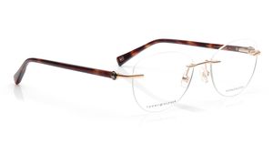 Image 2 of Gold Oval Eyeglasses for Women from Tommy Hilfiger Available at Titan Eye+