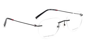 Image 2 of Black Square Eyeglasses for Men and Women from Tommy Hilfiger Available at Titan Eye+
