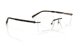 Image 2 of Brown Rectangle Rimless Eyeglasses for Men from Tommy Hilfiger Available at Titan Eye+