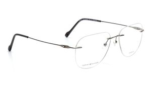 Image 2 of Blue Square Rimless Eyeglasses for Men from Tommy Hilfiger Available at Titan Eye+