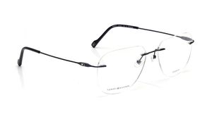 Image 2 of Gunmetal Square Rimless Eyeglasses for Men from Tommy Hilfiger Available at Titan Eye+