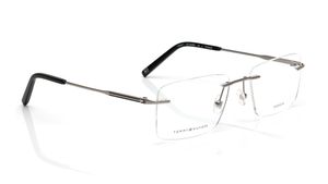 Image 2 of Blue Rectangle Rimless Eyeglasses for Men and Women from Tommy Hilfiger Available at Titan Eye+