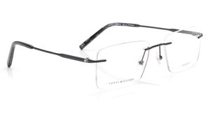 Image 2 of Black Rectangle Eyeglasses for Men and Women from Tommy Hilfiger Available at Titan Eye+