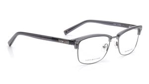 Image 2 of Grey Clubmaster Eyeglasses for Women from Tommy Hilfiger Available at Titan Eye+