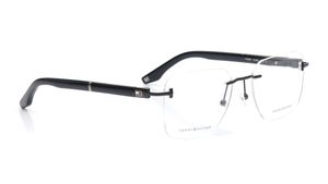 Image 2 of Black Square Eyeglasses for Men from Tommy Hilfiger Available at Titan Eye+