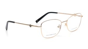 Image 2 of Gold Oval Eyeglasses for Women from Tommy Hilfiger Available at Titan Eye+
