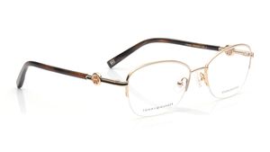 Image 2 of Gold Oval Eyeglasses for Women from Tommy Hilfiger Available at Titan Eye+