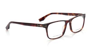 Image 2 of Brown Square Eyeglasses for Men from Tommy Hilfiger Available at Titan Eye+