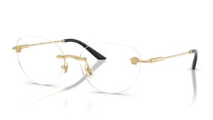 Image 2 of Gold Round Eyeglasses for Women from Versace Available at Titan Eye+