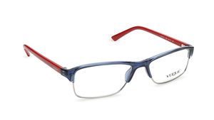 Image 2 of Blue Rectangle Rimmed Eyeglasses (FVO5012I115654|54) from Vogue Eyewear Available at Titan Eye+