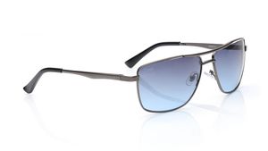 Image 2 of Grey and Blue Navigator Sunglasses for Men and Women from Tees By Fastrack Available at Titan Eye+