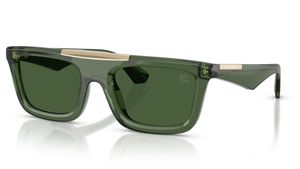 Image 2 of Green Rectangle Sunglasses for Men from Burberry Available at Titan Eye+