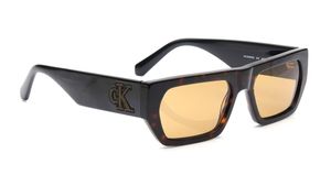 Image 2 of Orange Rectangle Sunglasses for Men and Women from Calvin Klein Available at Titan Eye+