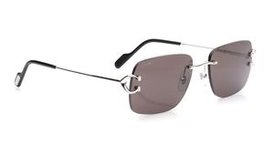 Image 2 of Grey Rectangle Sunglasses for Men from Cartier Available at Titan Eye+
