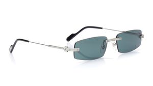 Image 2 of Green Rectangle Sunglasses for Men from Cartier Available at Titan Eye+