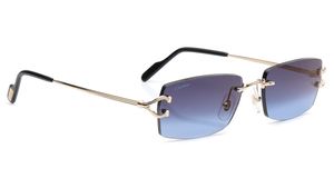 Image 2 of Blue Rectangle Sunglasses for Men from Cartier Available at Titan Eye+