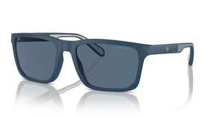 Image 2 of Blue Rectangle Sunglasses for Men from Emporio Armani Available at Titan Eye+