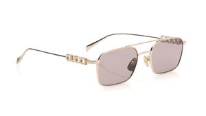 Image 2 of Brown Rectangle Sunglasses for Women from Gucci Available at Titan Eye+