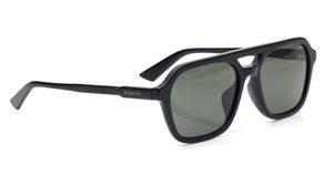 Image 2 of Grey Aviator Sunglasses for Men from Gucci Available at Titan Eye+
