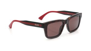 Image 2 of Brown Rectangle Sunglasses for Men from Gucci Available at Titan Eye+