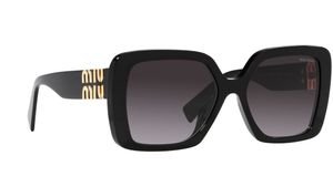 Image 2 of Grey Irregular Sunglasses for Women from Miu Miu Available at Titan Eye+