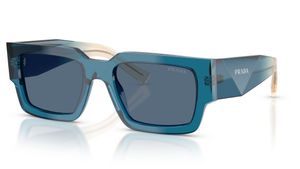 Image 2 of Blue Rectangle Sunglasses for Men from Prada Available at Titan Eye+