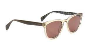 Image 2 of Brown Square Sunglasses for Men from Ted Baker Available at Titan Eye+