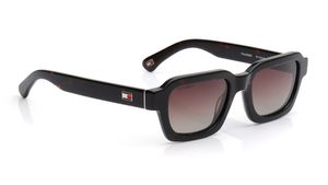 Image 2 of Brown Square Sunglasses for Men from Tommy Hilfiger Available at Titan Eye+