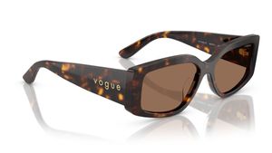 Image 2 of Brown Rectangle Sunglasses for Women from Vogue Eyewear Available at Titan Eye+