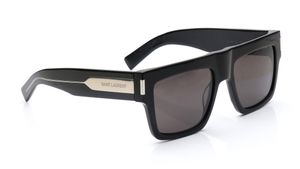 Image 2 of Black Rectangle Sunglasses for Men from Saint Laurent Available at Titan Eye+