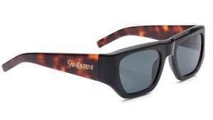 Image 2 of Black Rectangle Sunglasses for Women from Saint Laurent Available at Titan Eye+