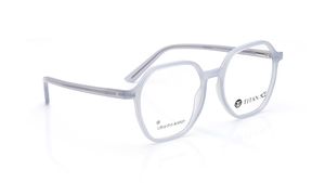 Image 2 of Grey Geometric Eyeglasses for Men and Women from Titan Available at Titan Eye+