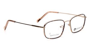 Image 2 of Gold Rectangle Eyeglasses for Men from Titan Available at Titan Eye+