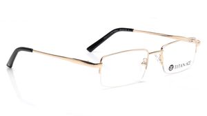 Image 2 of Gold Rectangle Eyeglasses for Men and Women from Ace by Titan Available at Titan Eye+