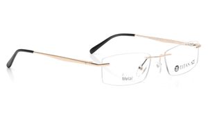 Image 2 of Gold Rectangle Eyeglasses for Men and Women from Titan Available at Titan Eye+