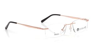 Image 2 of Rose Gold Rectangle Eyeglasses for Men and Women from Titan Available at Titan Eye+