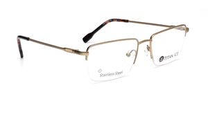 Image 2 of Gold Rectangle Eyeglasses for Men from Titan Available at Titan Eye+