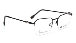 Image 2 of Black Wayfarer Semi-rimmed Eyeglasses for Men from Titan Available at Titan Eye+