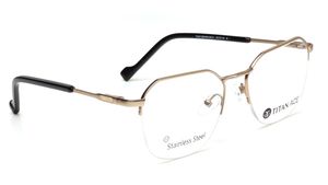 Image 2 of Gold Geometric Eyeglasses for Men from Titan Available at Titan Eye+