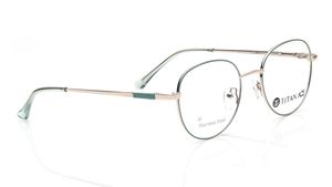 Image 2 of Gold Round Eyeglasses for Men and Women from Titan Available at Titan Eye+