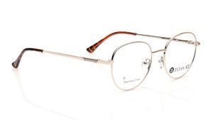 Image 2 of Gold Round Eyeglasses for Men and Women from Titan Available at Titan Eye+