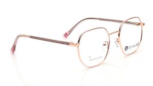 Image 2 of Rose Gold Geometric Eyeglasses for Men and Women from Titan Available at Titan Eye+