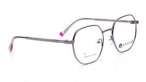 Image 2 of Purple Geometric Eyeglasses for Men and Women from Titan Available at Titan Eye+